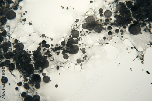 Black mold spores spread closeup background photo