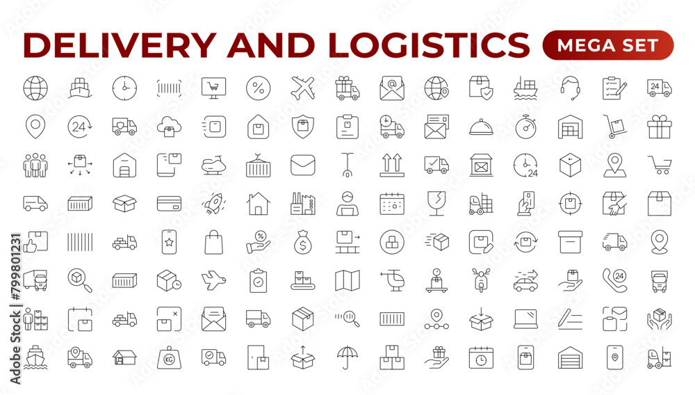Delivery service icon set. Containing order tracking, delivery home, courier and cargo icons. Shipping Solid iconcollection. logistics web in line style. Courier, shipping, express delivery icon. Delivery service icon set. Containing order tracking, delivery home, courier and cargo icons. Shipping Solid iconcollection. logistics web in line style. Courier, shipping, express delivery icon.