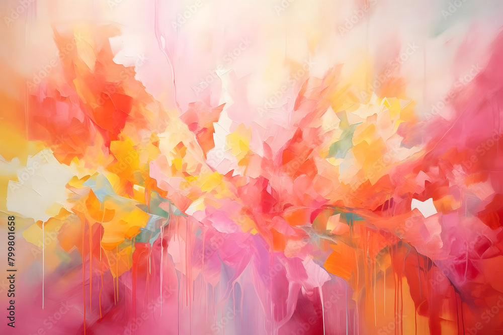 Radiant Summer Retreat, abstract landscape art, painting background, wallpaper, generative ai