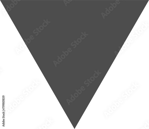 Grey upside-down triangle for various kind of symbolic purpose