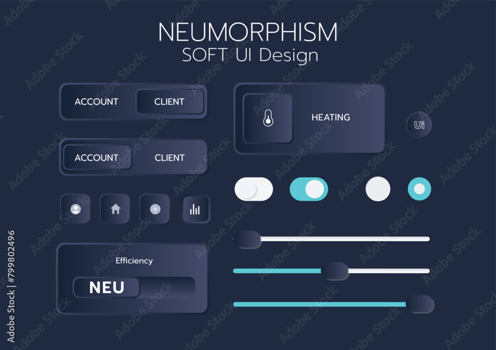 3D Neumorphic Soft UI Design. 3D Bottons. 3D Neumorphic Soft UI Design. 3D Bottons.