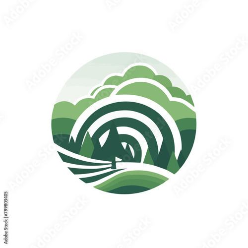 Forest hill logo icon design template flat vector -