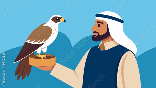 As a new falconer learns the ropes he quickly realizes the importance of patience and discipline while training his first bird a lesson that will. Vector illustration
