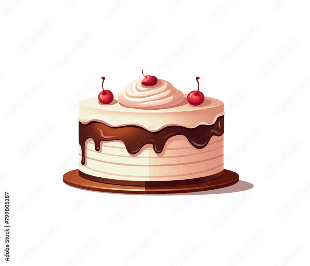 Cake isolated vector style on isolated background illustration Cake isolated vector style on isolated background illustration