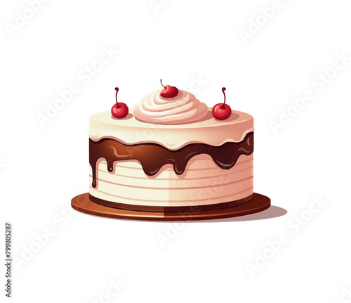 Cake isolated vector style on isolated background illustration