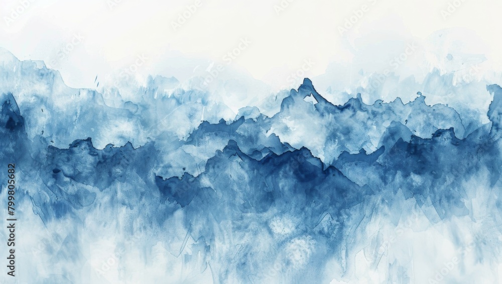 Abstract blue watercolor background with waves and clouds Abstract blue watercolor background with waves and clouds