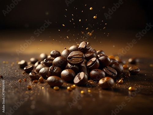 Close-up of Roasted Coffee Beans on a Kitchen Towel