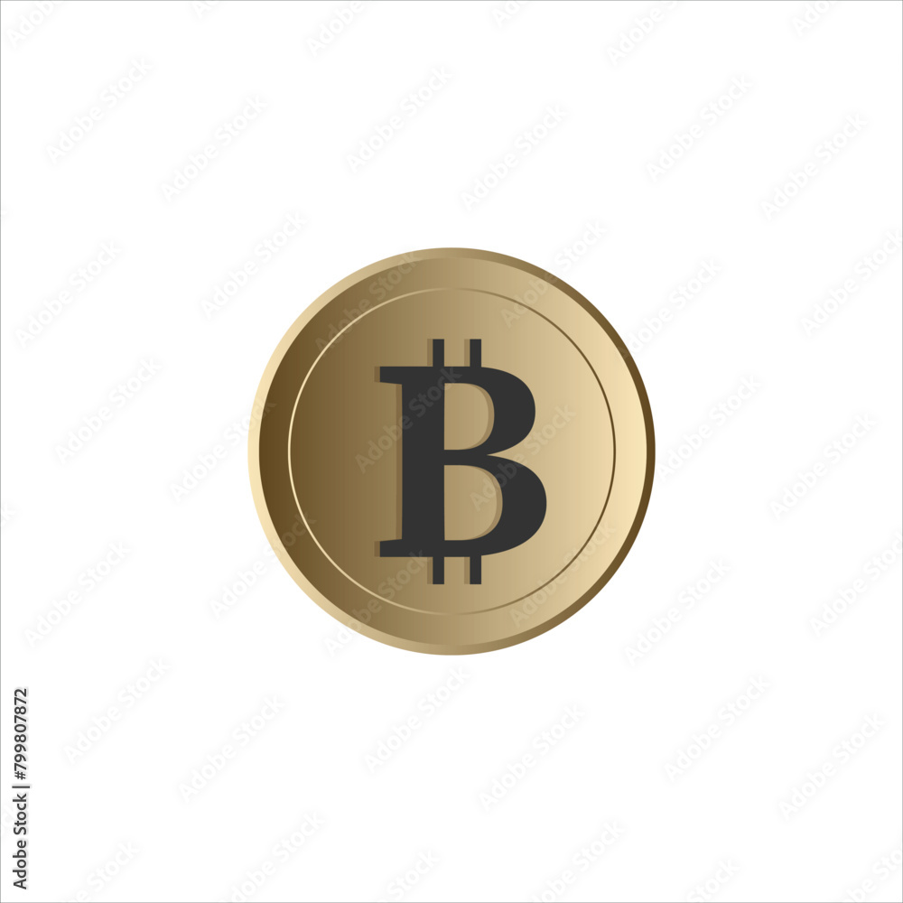 Bitcoin coin vector illustration for fintech and blockchain net banking concept. Gold bitcoin money, internet finance coin. Cryptocurrency, blockchain, finance and investment concept. flat design styl Bitcoin coin vector illustration for fintech and blockchain net banking concept. Gold bitcoin money, internet finance coin. Cryptocurrency, blockchain, finance and investment concept. flat design styl