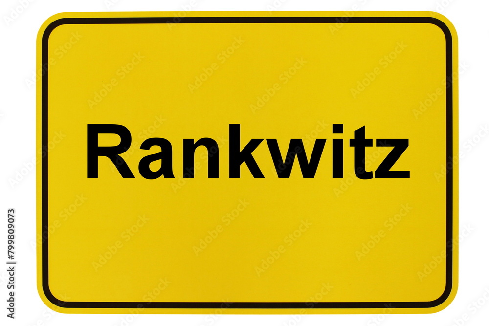 Illustration eines Ortsschildes der Gemeinde Rankwitz in Mecklenburg-Vorpommern Illustration eines Ortsschildes der Gemeinde Rankwitz in Mecklenburg-Vorpommern