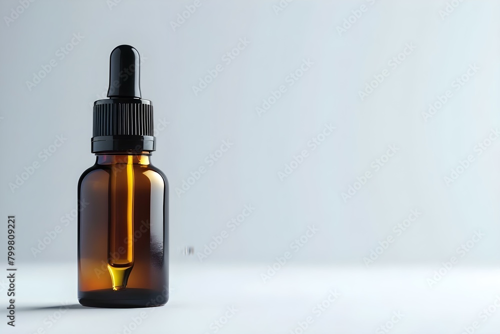 Serum Bottle Set Against a Plain Background. Concept Product Photography, Skincare Products, Beauty Essentials, Minimalist Background, Cosmetic Packaging