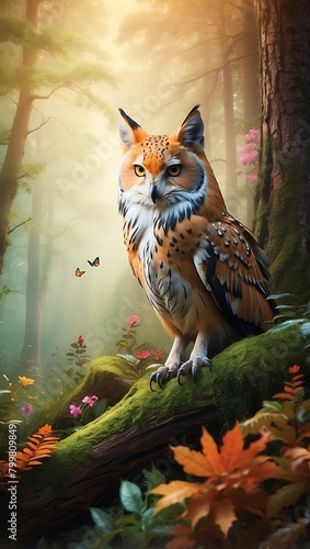 owl in the woods Nature s Tapestry Vibrant 