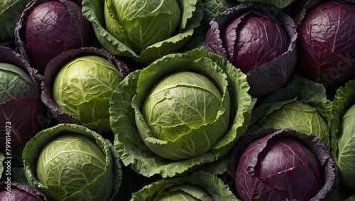 red cabbage in the market photo