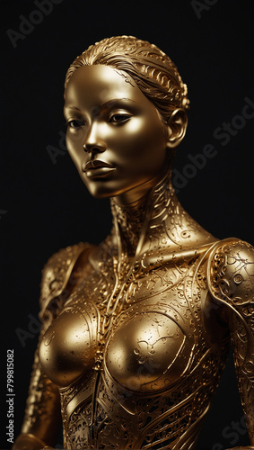 a female humanoid statue
