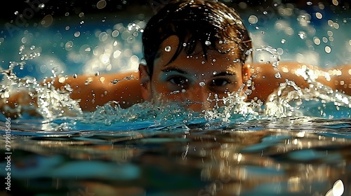 Athlete's Solitary Focus: Water Polo in the Pool