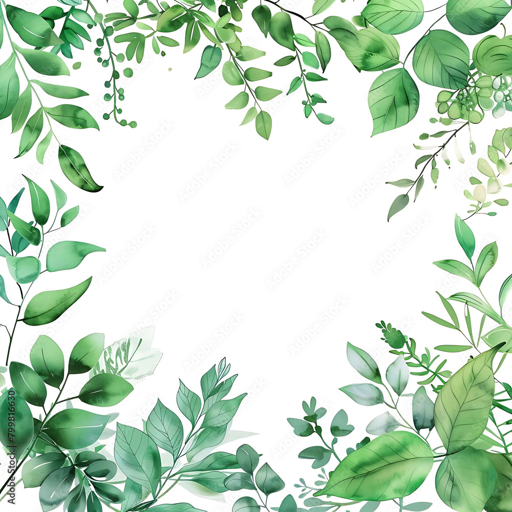 fresh and natural design with green foliage on isolated background