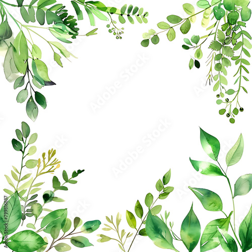 fresh and natural design with green foliage on isolated background