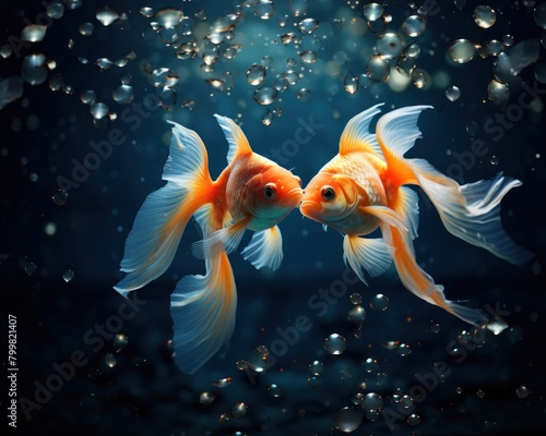 Vibrant Goldfish Underwater