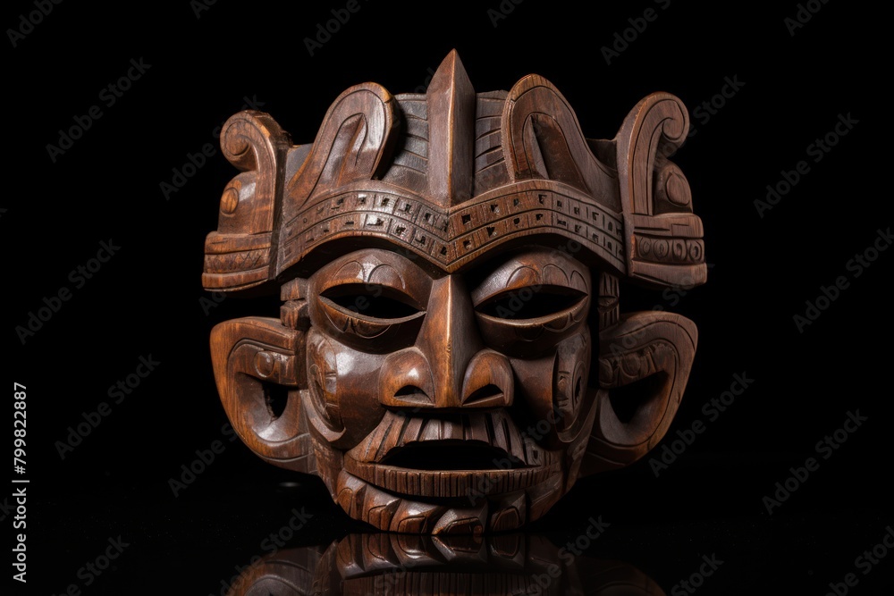 Ornate Wooden Tribal Mask