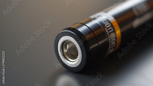 A battery is shown from the side photo