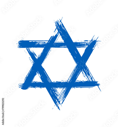 jews david star in paintbrush stroke style