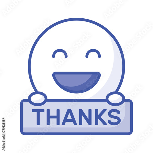 Grab this carefully crafted icon of thanks emoji, ready for premium use