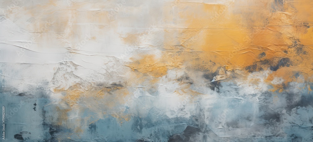 Abstract landscape painting with warm and cool tones Abstract landscape painting with warm and cool tones