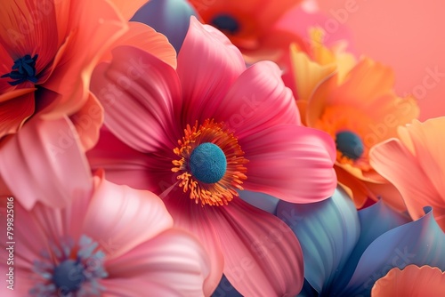 A close up of a colorful flower with a colorful background