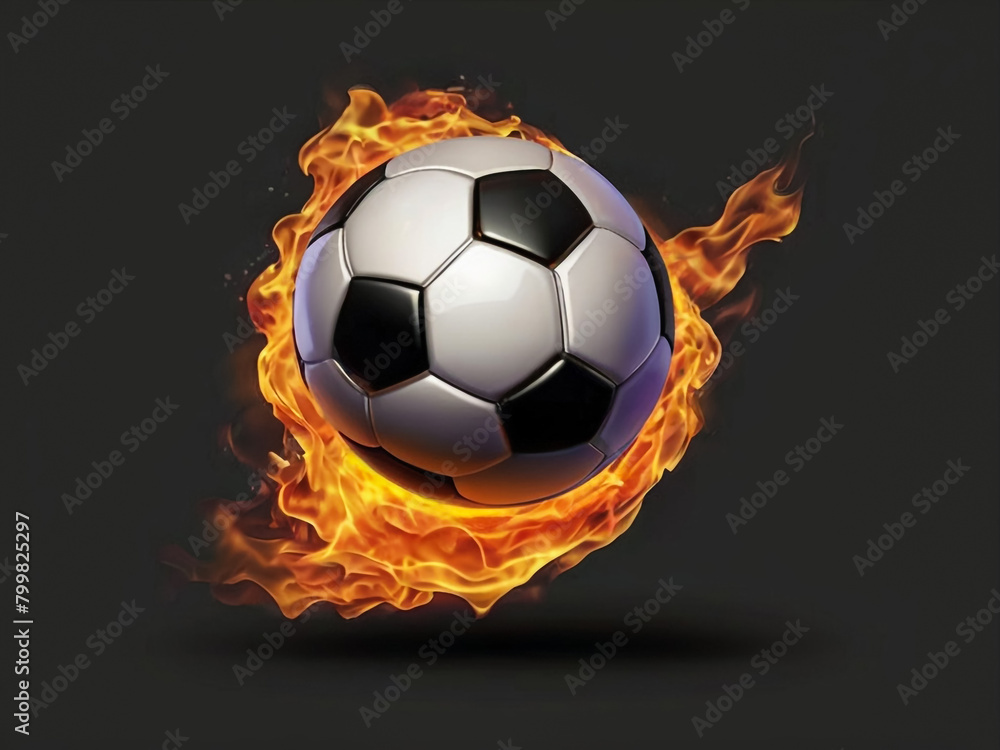 Obraz premium Soccer Ball on Fire