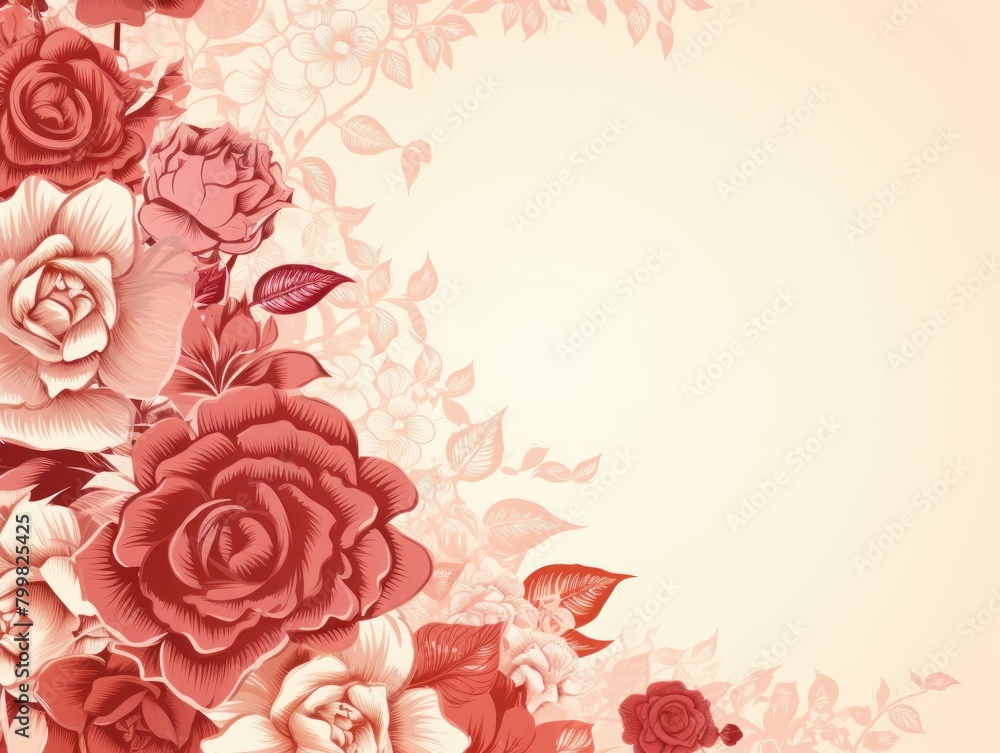 Elegant floral background with red roses