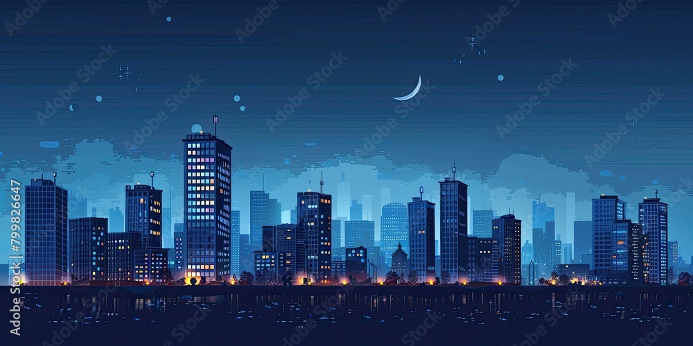 futuristic night city. Building and urban vector Illustration, City scene on night time. futuristic night city. Building and urban vector Illustration, City scene on night time.