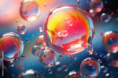 Colorful Soap Bubbles Floating in the Air