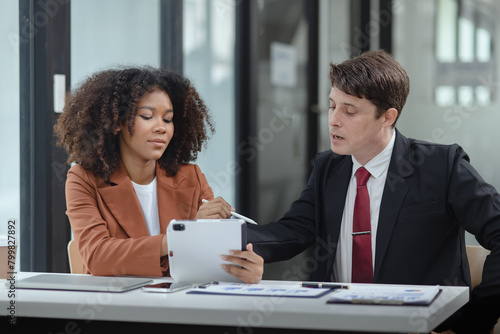 Wallpaper Mural Lawyer or judge consult, Two female lawyers discussing about contract and agreement concept. Torontodigital.ca