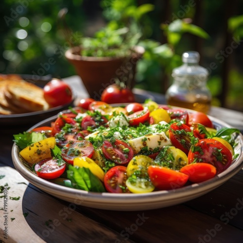 Fresh and colorful vegetable salad
