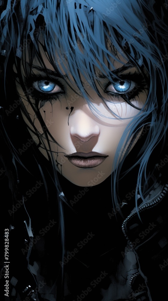 Intense Anime-Style Portrait Intense Anime-Style Portrait