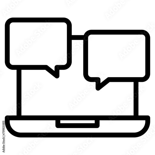 laptop with speech bubble icon