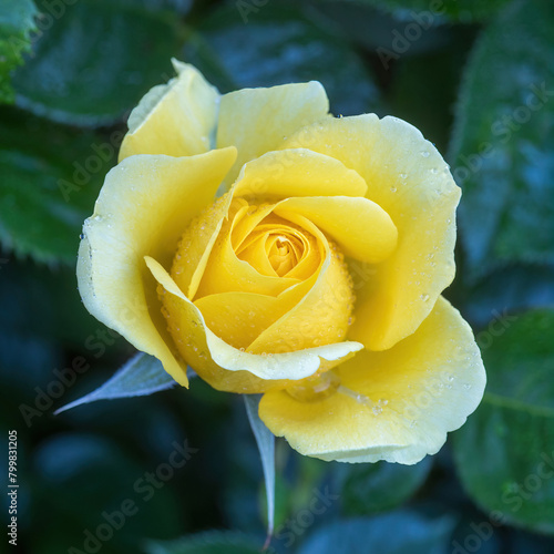 'Walking On Sunshine' Floribunda Rose in Bloom. San Jose Municipal Rose Garden in San Jose, California.