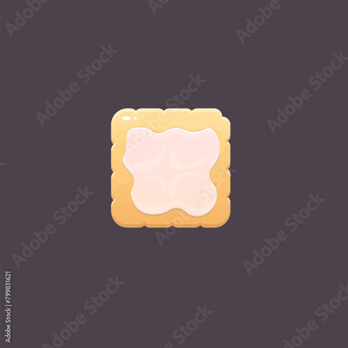 Game UI Icon Cookie With Cream Sweet Isolated Vector Design (ID: 799831621)