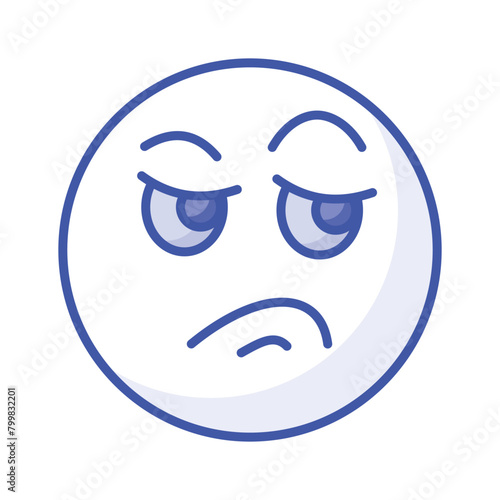 Pixel perfect icon of jealous emoji, isolated on white background
