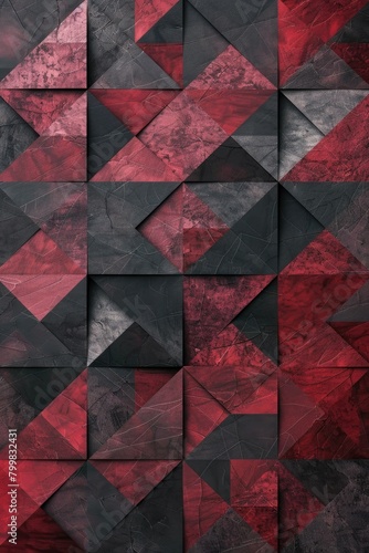 Ruby and Slate Abstract geometric pattern background