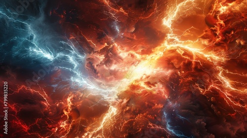 Fiery fury. unleashed natures untamed wrath in a spectacular display of natures power