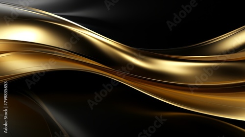 Abstract shockwave with glossy finish in luxury gold and black  ideal for upscale event invitations or elegant product launches 