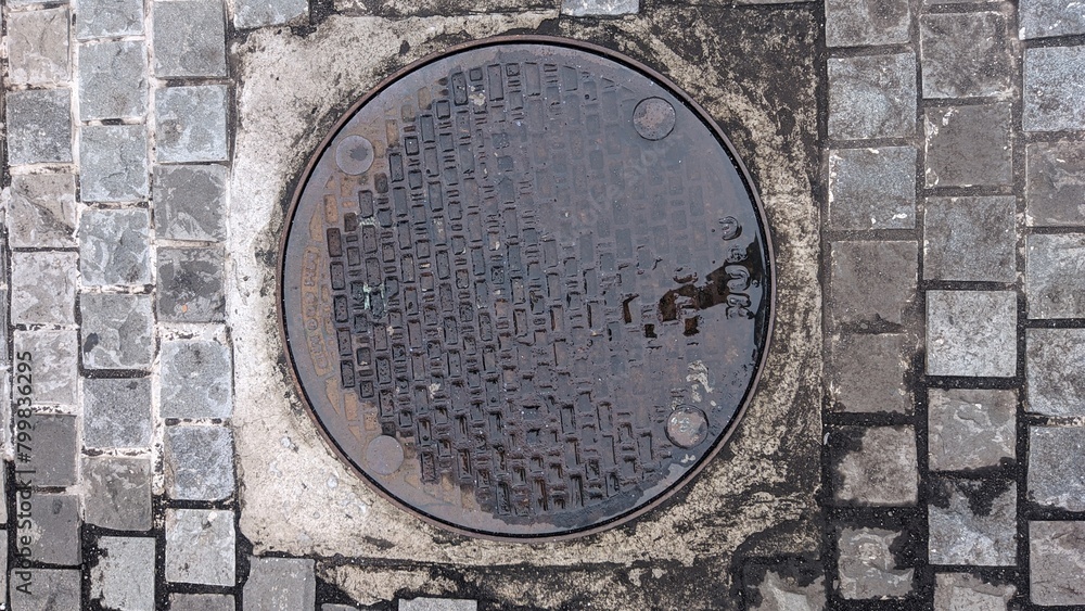 iron cover in the street