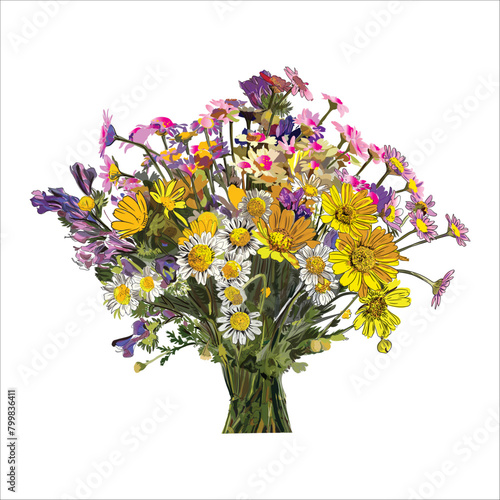 Flower bouquet sticker illustration  (ID: 799836411)