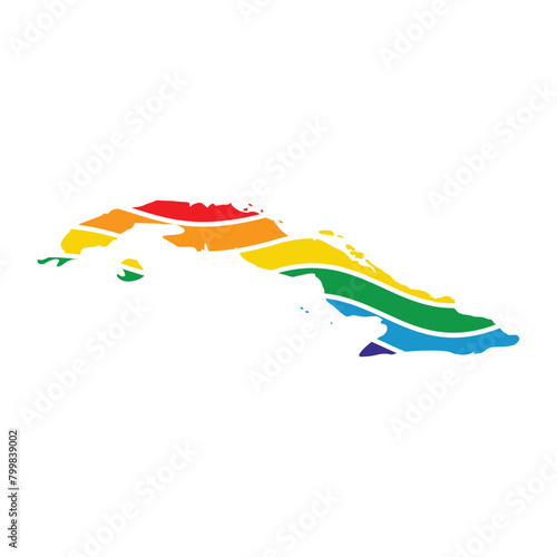 cuba swoosh silhouette rainbow map photo