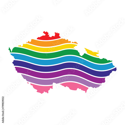 czech republic swoosh silhouette rainbow map