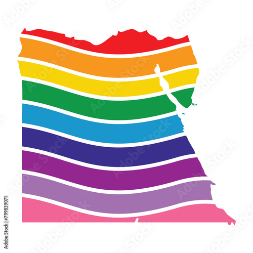 egypt swoosh silhouette rainbow map
