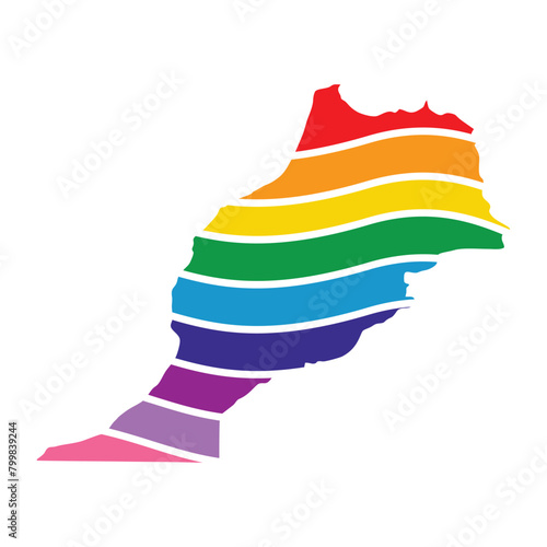morocco swoosh silhouette rainbow map