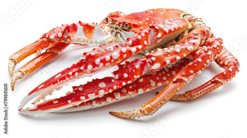 Red king crab claw isolated on a white background.