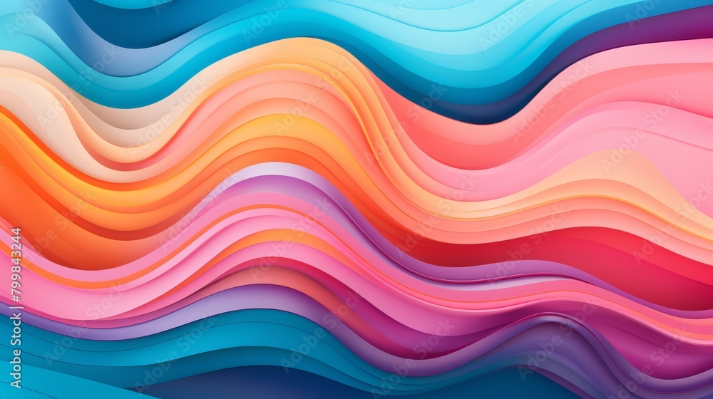 Abstract wave pattern merging organic shapes with bright, surreal colors, perfect for bold art projects or gallery installations,