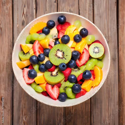 Plate with fruits colorful background. Fresh fruits assorted fruits colorful background. Plate with different fruits on kitchen table